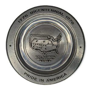 Vintage 1976 Pewter Bicentennial Commemorative Plate